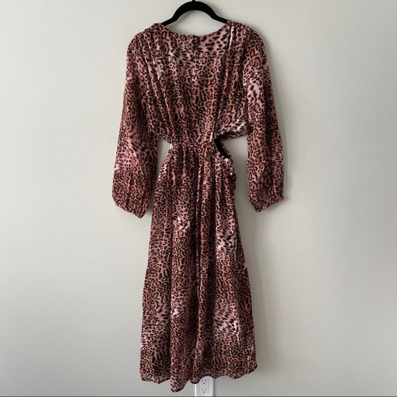 Anthropologie Ranna Gill Floral Cut-Out Midi Dress XS - Picture 4 of 7